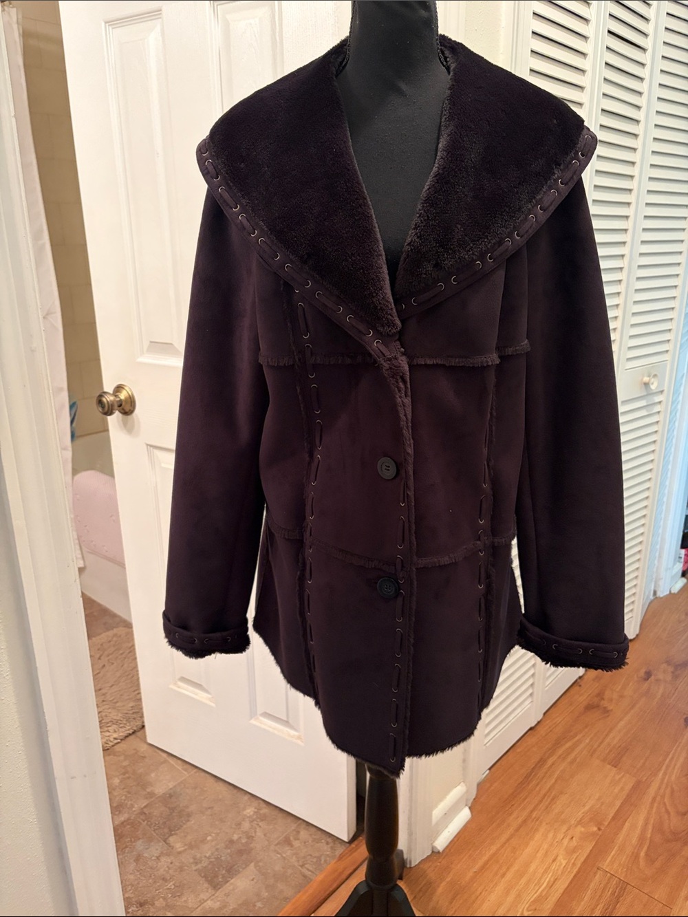 Dennis by Dennis Basso Faux Shearling Coat with Hooded Collar